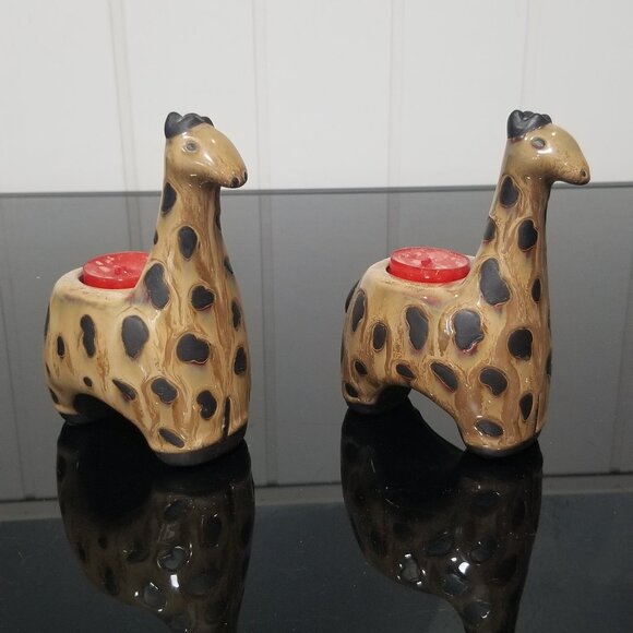 Peir One Giraffe Tea Light Candle Holders Ceramic, set of two - Picture 1 of 4